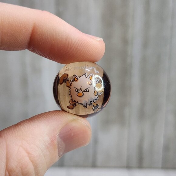 Vintage Pokemon Primeape #57 Marble Clear Glass Toy Biz Collectible - Picture 2 of 4